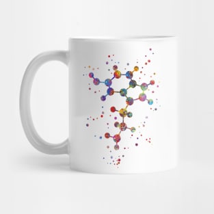 Serotonin molecule, Serotonin chemical structure, hormone, watercolor molecule, watercolor Serotonin molecule, Medical Office Decor Mug